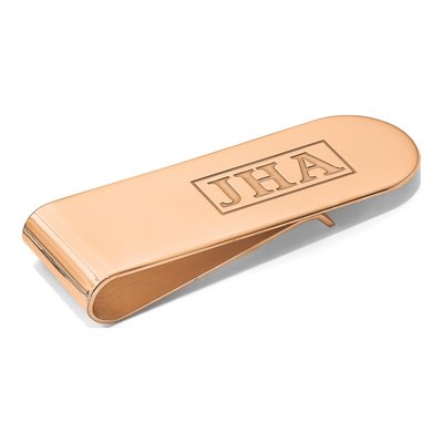 14K Rose Gold Monogram Money Clip – view 4