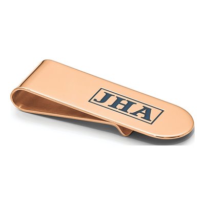 14K Rose Gold Monogram Money Clip – view 7