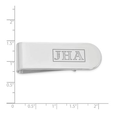 Personalized Sterling Silver Monogram Money Clip – view 3