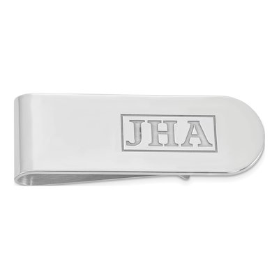 Personalized Sterling Silver Monogram Money Clip