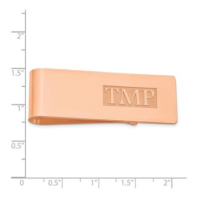 14K Rose Gold Monogram Money Clip – view 3