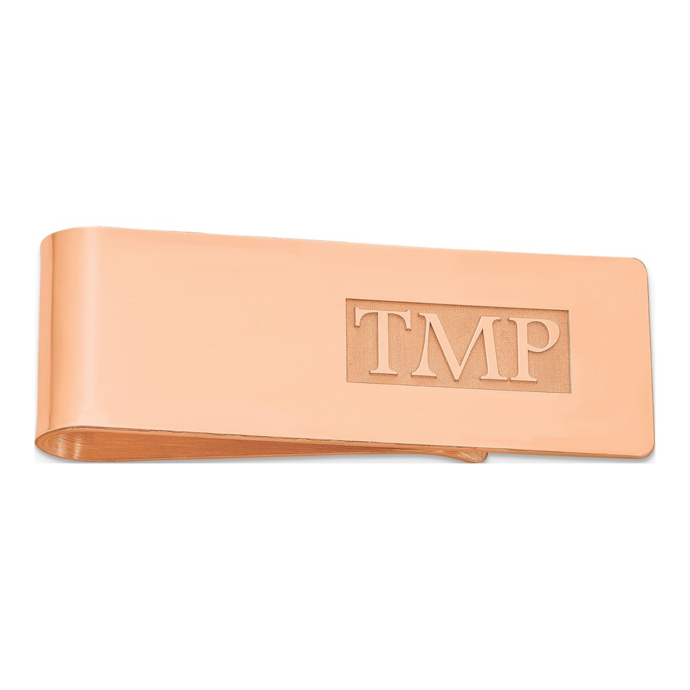14K Rose Gold Monogram Money Clip