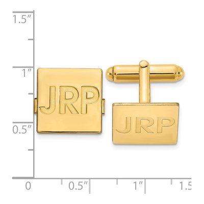 Men's Gold-Plated Monogram Cuff Links – view 2