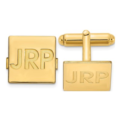 Men's Gold-Plated Monogram Cuff Links