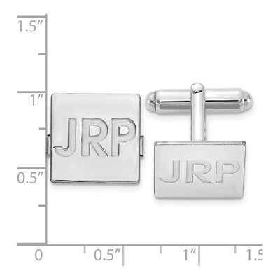 Men's Sterling Silver Monogram Cuff Links – view 2