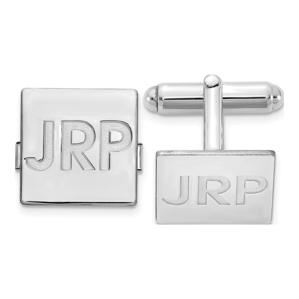 Men's Sterling Silver Monogram Cuff Links