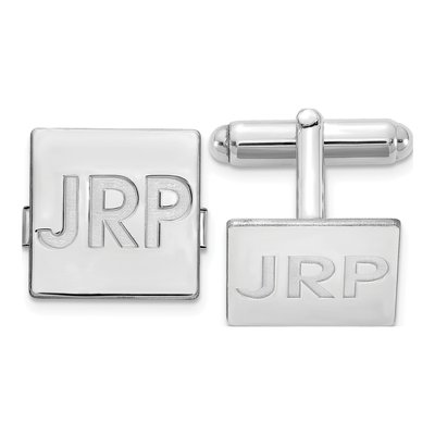 Men's Sterling Silver Monogram Cuff Links
