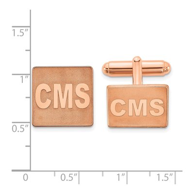 Rose-Plated Square Monogram Cuff Links – view 2