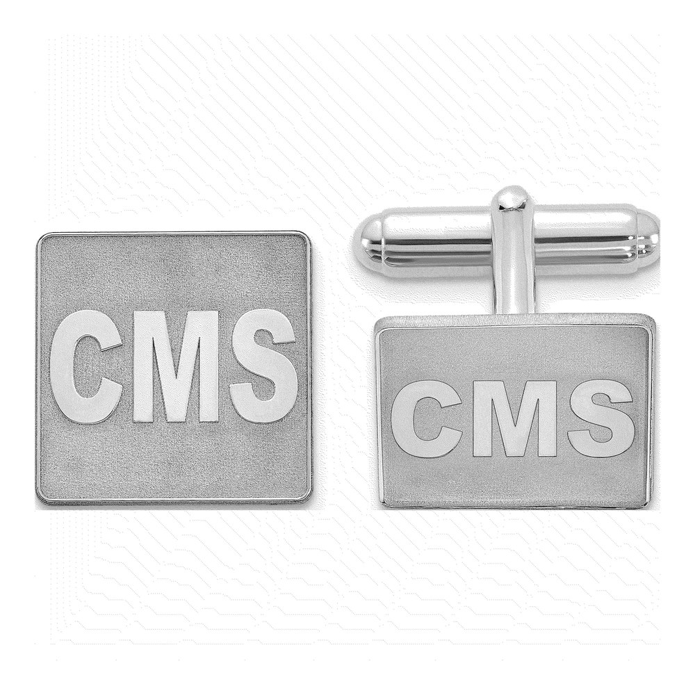 Men's Sterling Silver Monogram Cuff Links