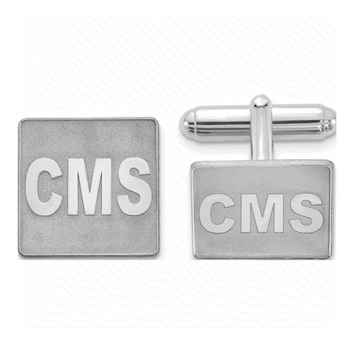 Men's Sterling Silver Monogram Cuff Links