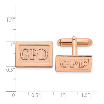 Personalized Rose-Plated Monogram Cuff Links – view 2