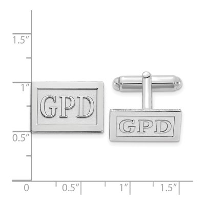 Men's Sterling Silver Monogram Cuff Links – view 2