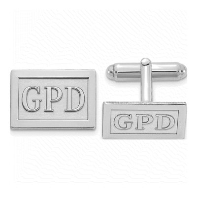 Men's Sterling Silver Monogram Cuff Links
