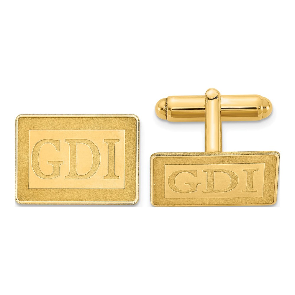 Men's SS Gold-Plated Monogram Cuff Links