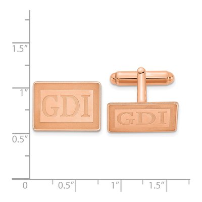 Personalized Rose-Plated Monogram Cuff Links – view 2