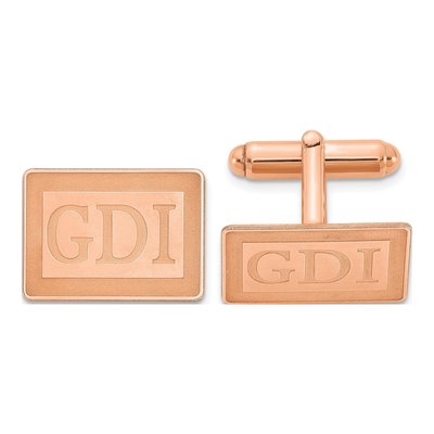 Personalized Rose-Plated Monogram Cuff Links