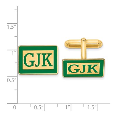 Personalized Gold Plated Monogram Cuff Links – view 2