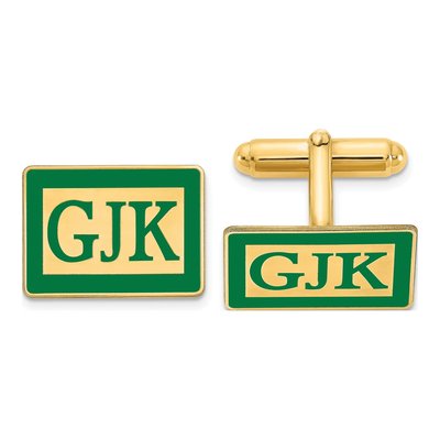 Personalized Gold Plated Monogram Cuff Links