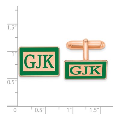 Personalized Rose-Plated Monogram Cuff Links – view 2
