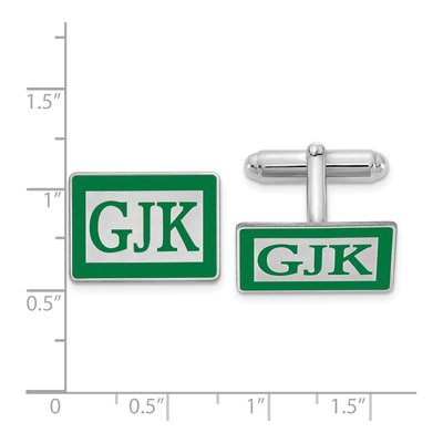 Men's Sterling Silver Monogram Cuff Links – view 2
