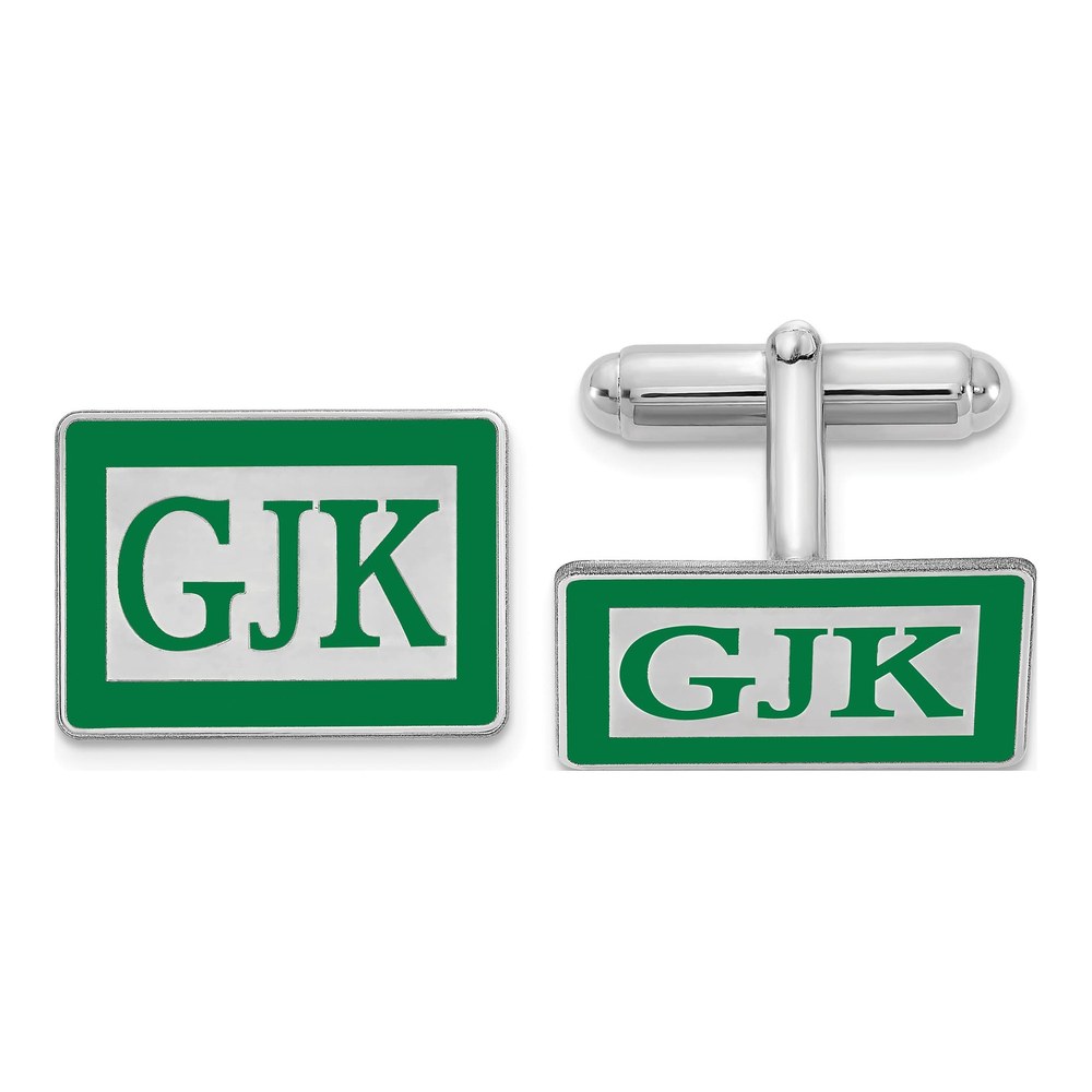 Men's Sterling Silver Monogram Cuff Links