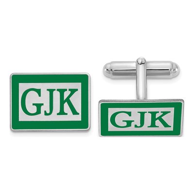 Men's Sterling Silver Monogram Cuff Links