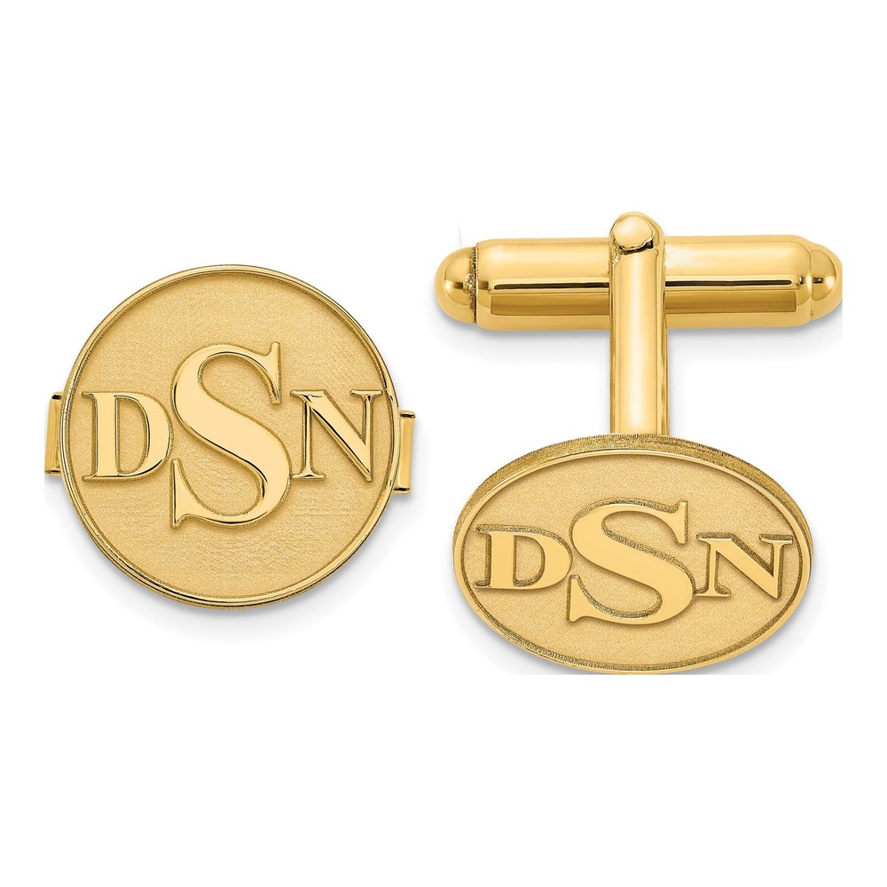 Personalized Monogram Round Cuff Links