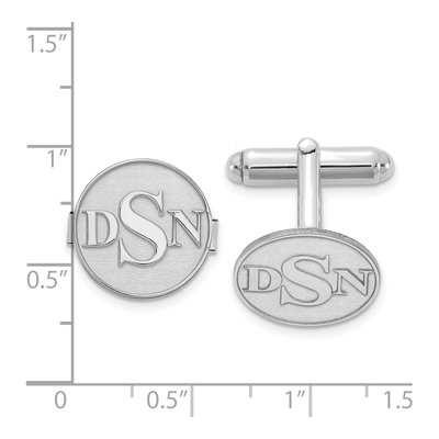 Men's Sterling Silver Monogram Round Cuff Links – view 2