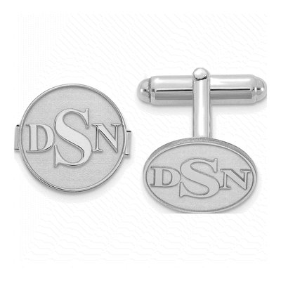 Men's Sterling Silver Monogram Round Cuff Links