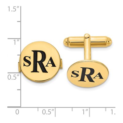Personalized Gold-Plated Monogram Cuff Links – view 2