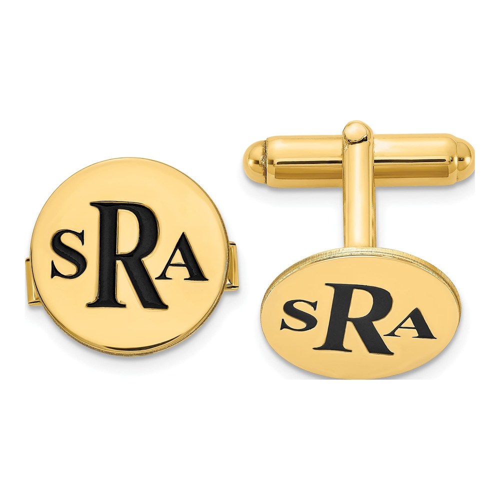 Personalized Gold-Plated Monogram Cuff Links