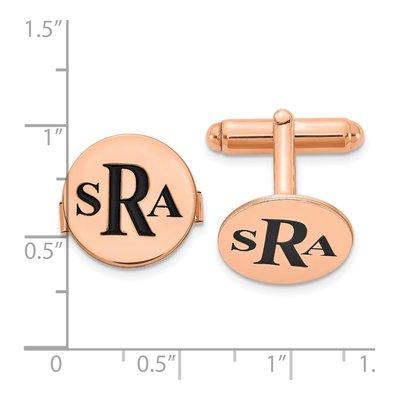 Personalized Rose-Plated Monogram Cuff Links – view 2