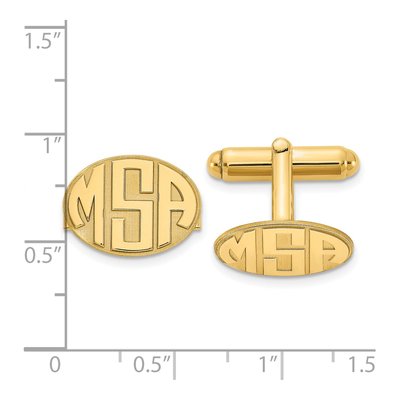 Men's Personalized Oval Monogram Cuff Links – view 2