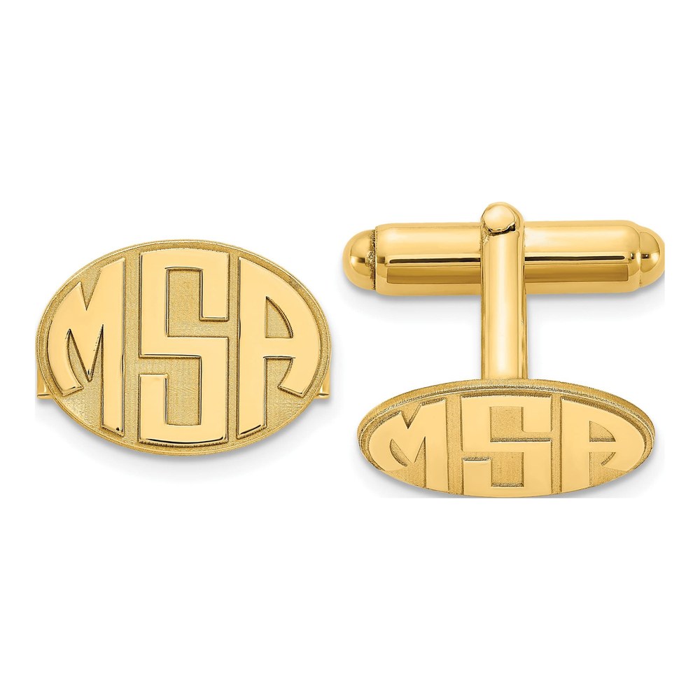 Men's Personalized Oval Monogram Cuff Links