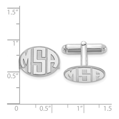 Men's Sterling Silver Monogram Cuff Links, Personalized – view 2