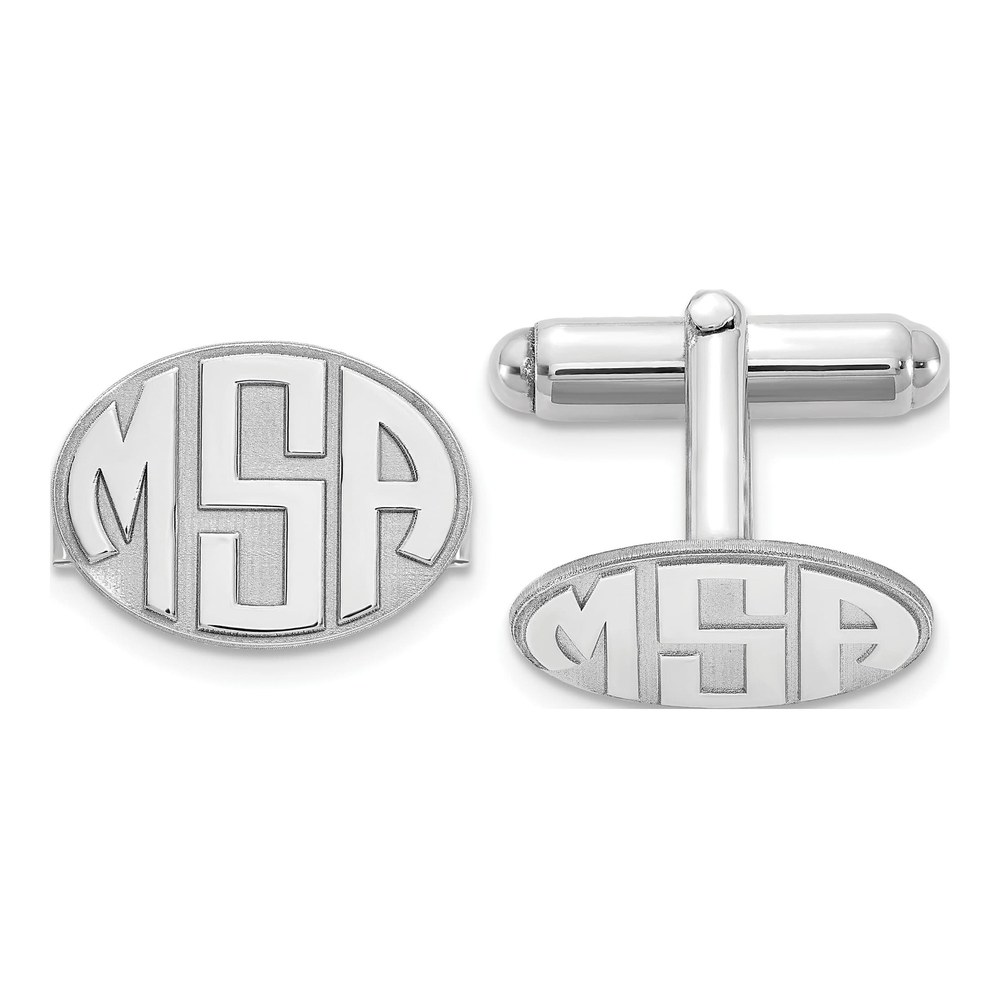 Men's Sterling Silver Monogram Cuff Links, Personalized