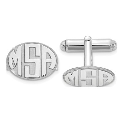 Men's Sterling Silver Monogram Cuff Links, Personalized