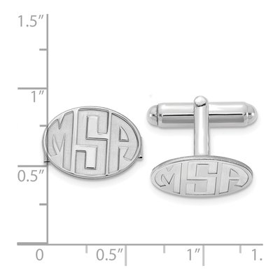 Men's Sterling Silver Monogram Cuff Links – view 2