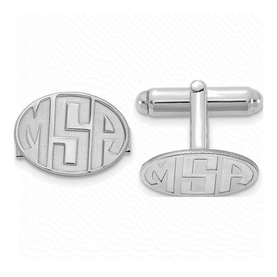 Men's Sterling Silver Monogram Cuff Links