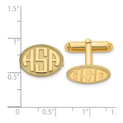 Personalized Monogram Cuff Links, SS & Gold Plated – view 2