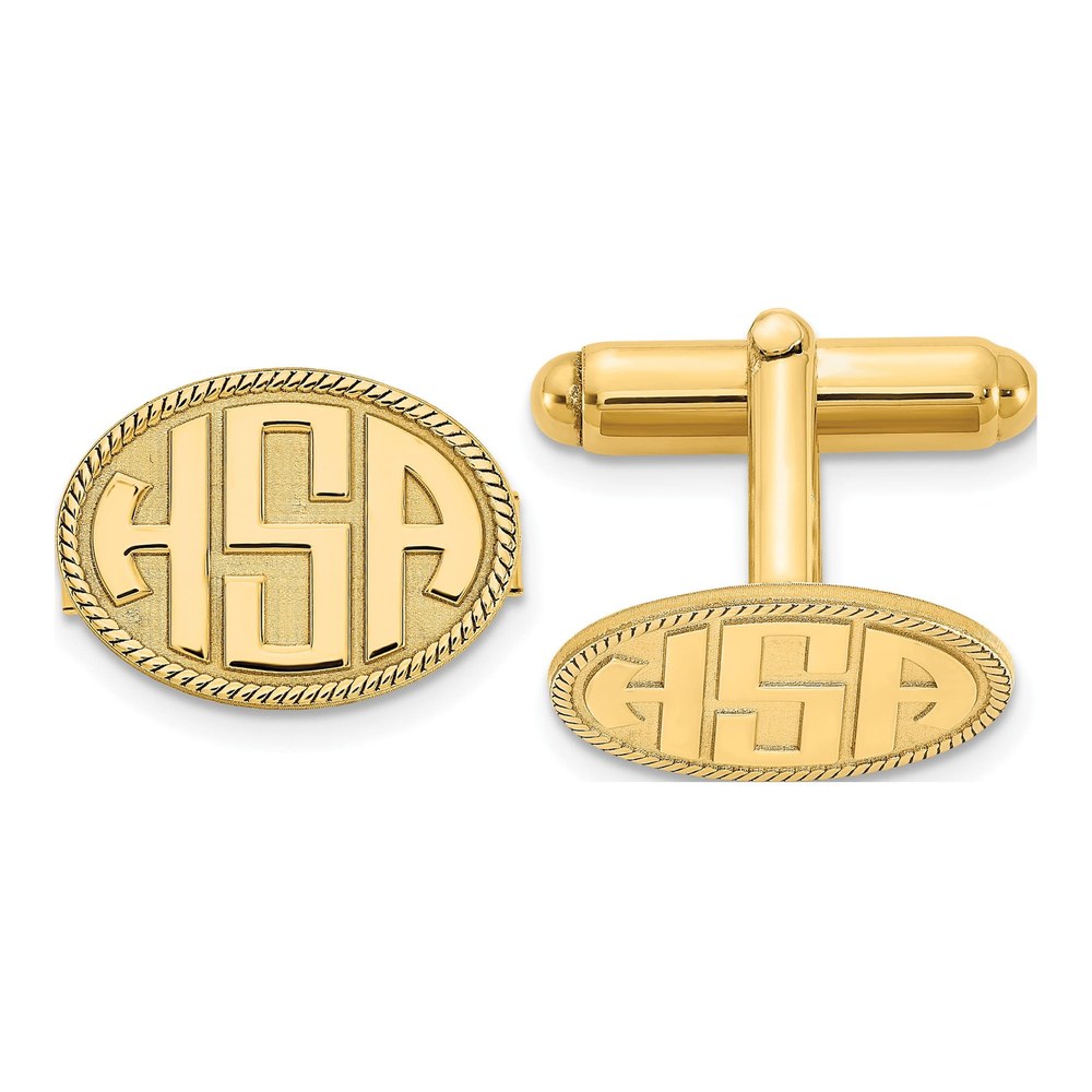 Personalized Monogram Cuff Links, SS & Gold Plated
