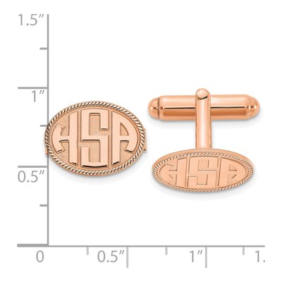 Personalized Rose-Plated Monogram Cuff Links – view 2