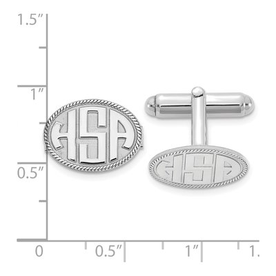 Personalized Sterling Silver Monogram Cuff Links – view 2