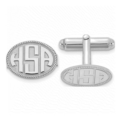 Personalized Sterling Silver Monogram Cuff Links