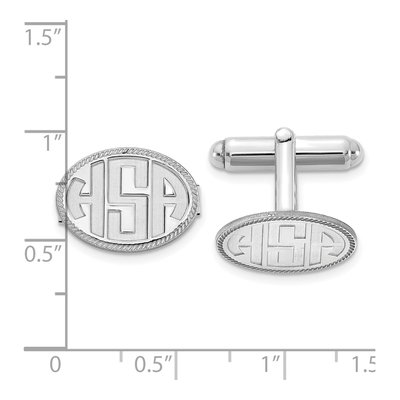 Personalized Sterling Silver Monogram Cuff Links – view 2