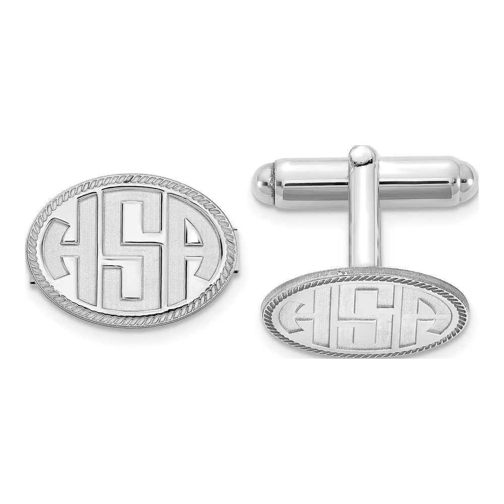Personalized Sterling Silver Monogram Cuff Links