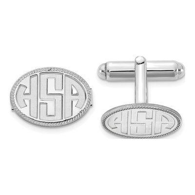 Personalized Sterling Silver Monogram Cuff Links