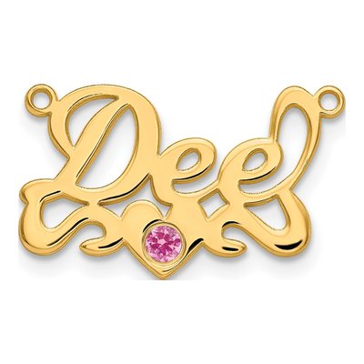 Gold-Plated Sterling Silver Personalized Heart Name Plate Pendant – view 2