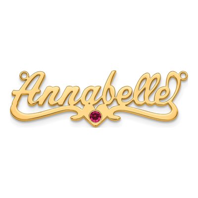 Gold-Plated Sterling Silver Personalized Heart Name Plate Pendant – view 5