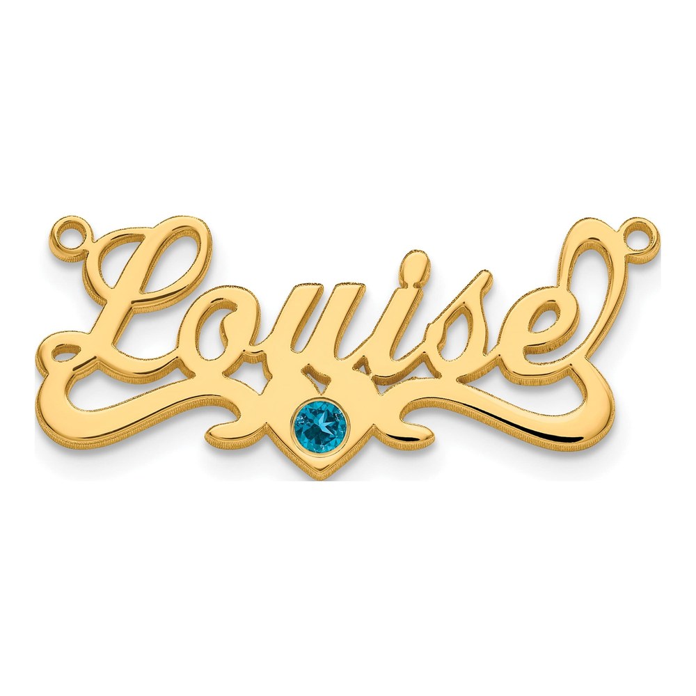 Gold-Plated Sterling Silver Personalized Heart Name Plate Pendant